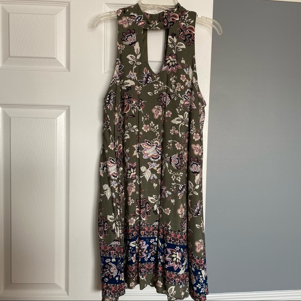 Olive green high neck dress small women’s